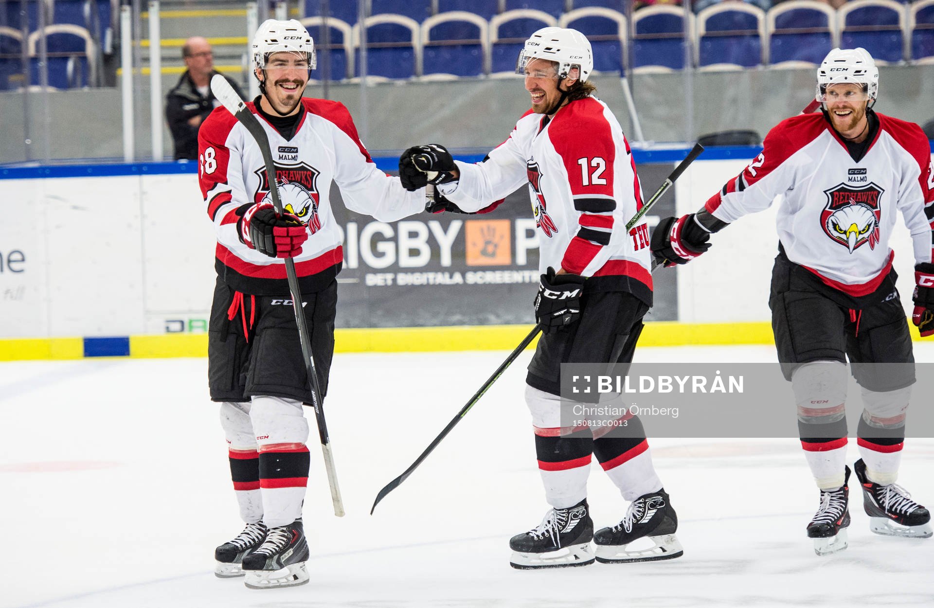 Malmö Redhawks Peter Mueller, Andreas Thuresson och