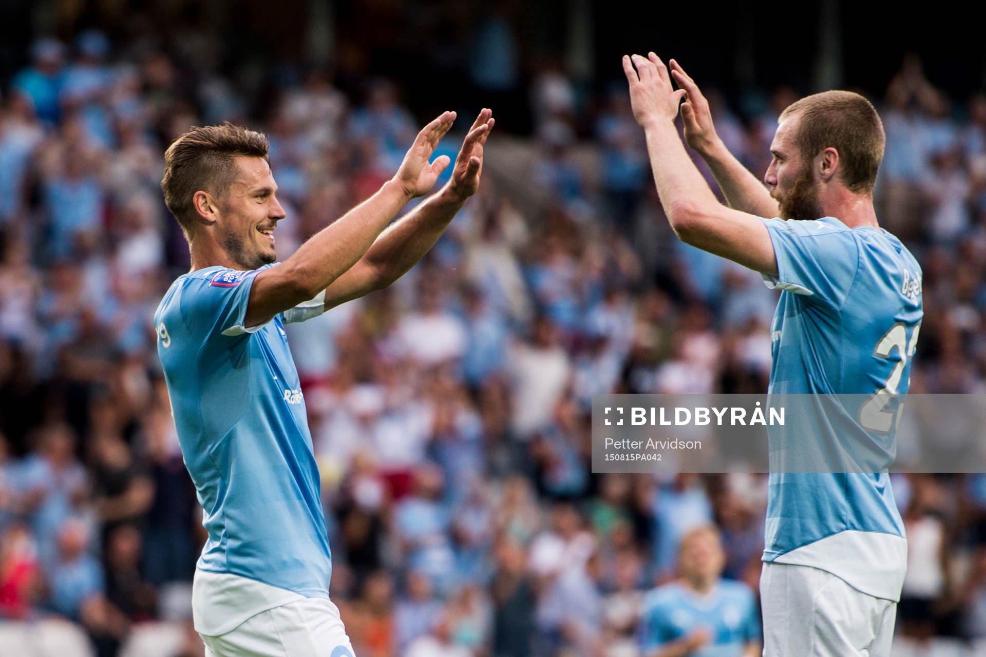 Malmö FFs Markus Rosenberg jublar ihop med Jo Inge Berget