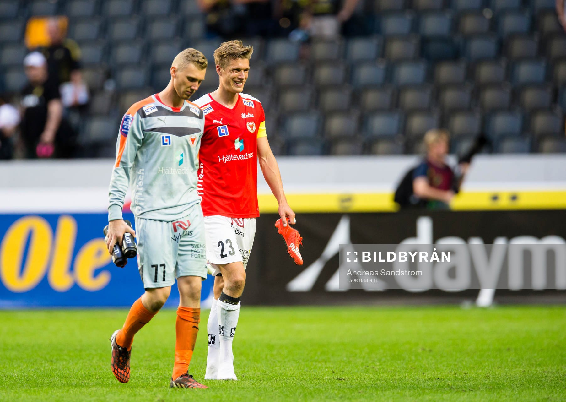 Kalmars målvakt Lars Cramer och Viktor Elm
