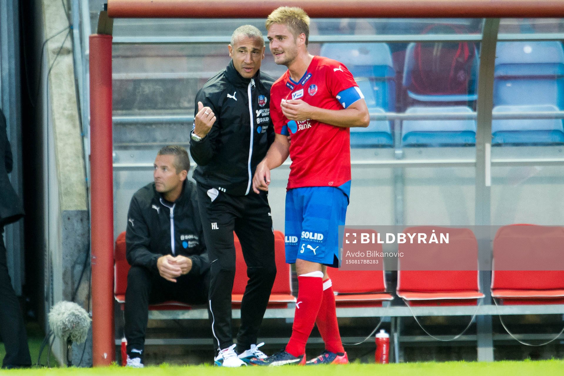 Helsingborgs manager Henrik Larsson och Johan Mårtensson