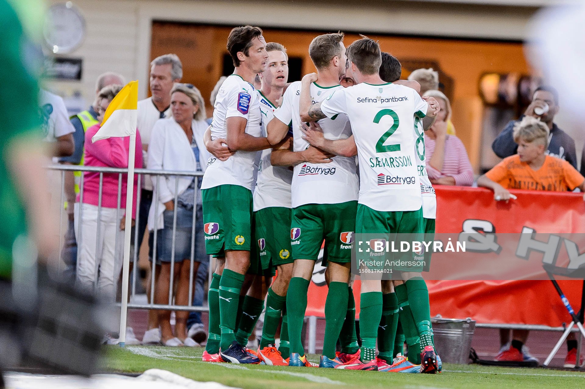 Hammarbys Fredrik Torsteinbö har gjort 0-1 och jublar med