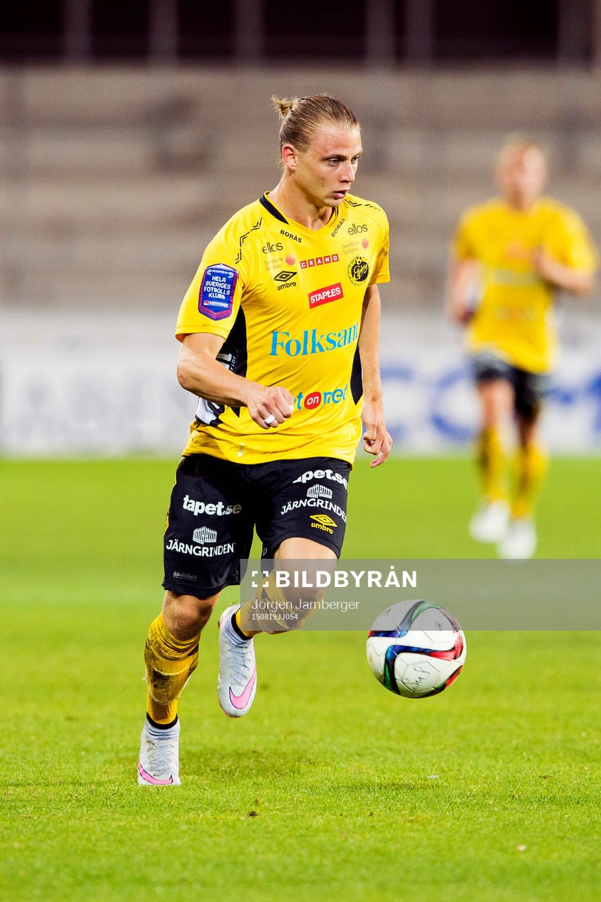 Elfsborgs Simon Hedlund under en fotbollsmatch i Svenska cupen mellan Somaliska UF  och IF Elfsborg den 19 augusti 2015 i Växjö.