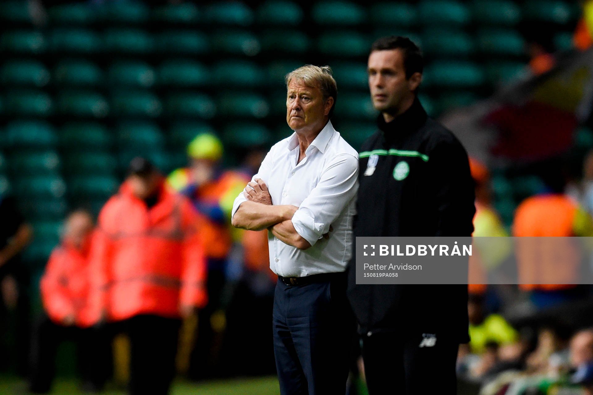 Malmö FFs tränare Åge Hareide och Celtics tränare Ronny