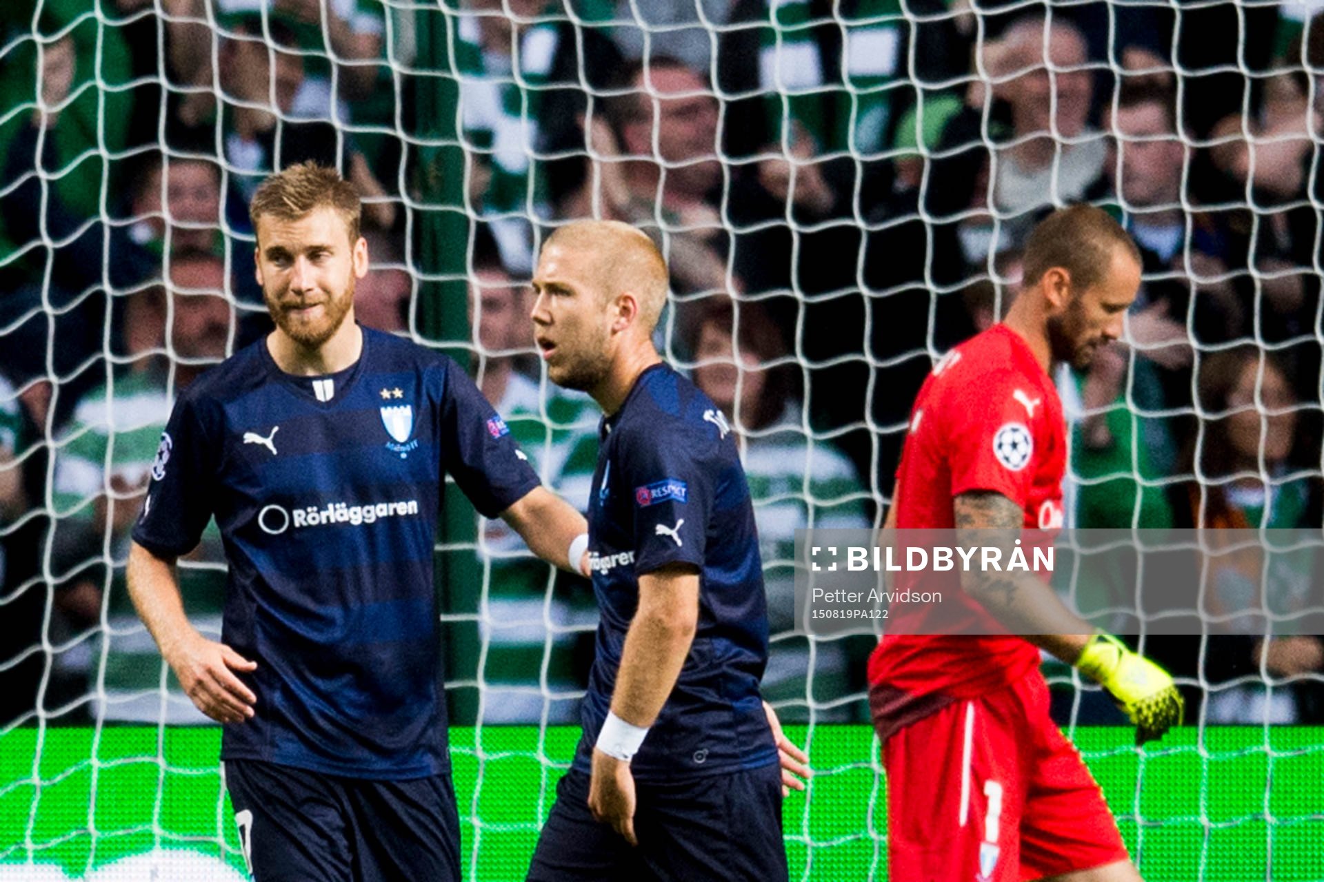 Malmö FFs Rasmus Bengtsson, Anton Tinnerholm  och målvakt