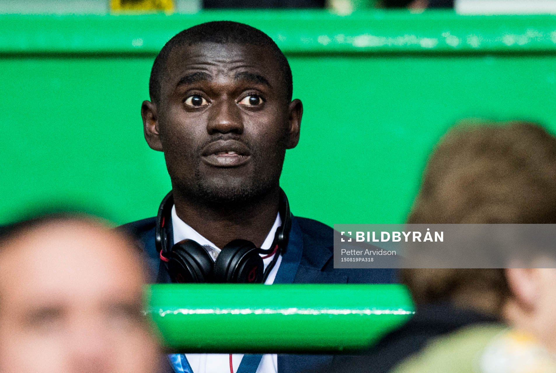 Malmö FFs avstängda Enock Kofi Adu på läktaren