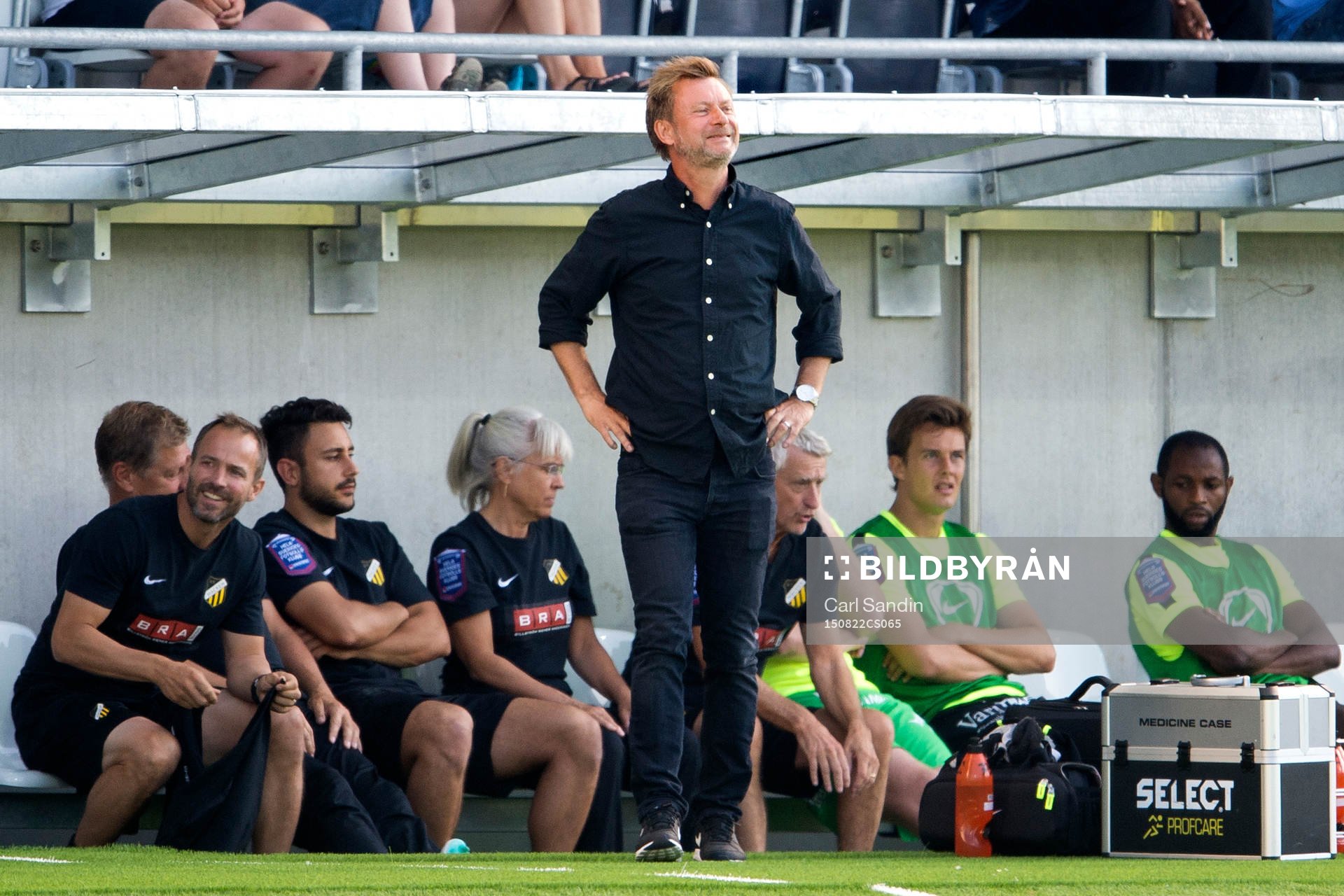 Häckens tränare Peter Gerhardsson under fotbollsmatchen i Allsvenskan mellan Häcken och Malmö FF den 22 augusti 2015 i Göteborg.