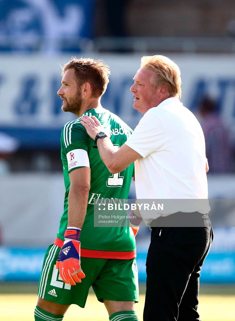 IFK Göteborgs målvakt John Alvbåge och tränare Jörgen