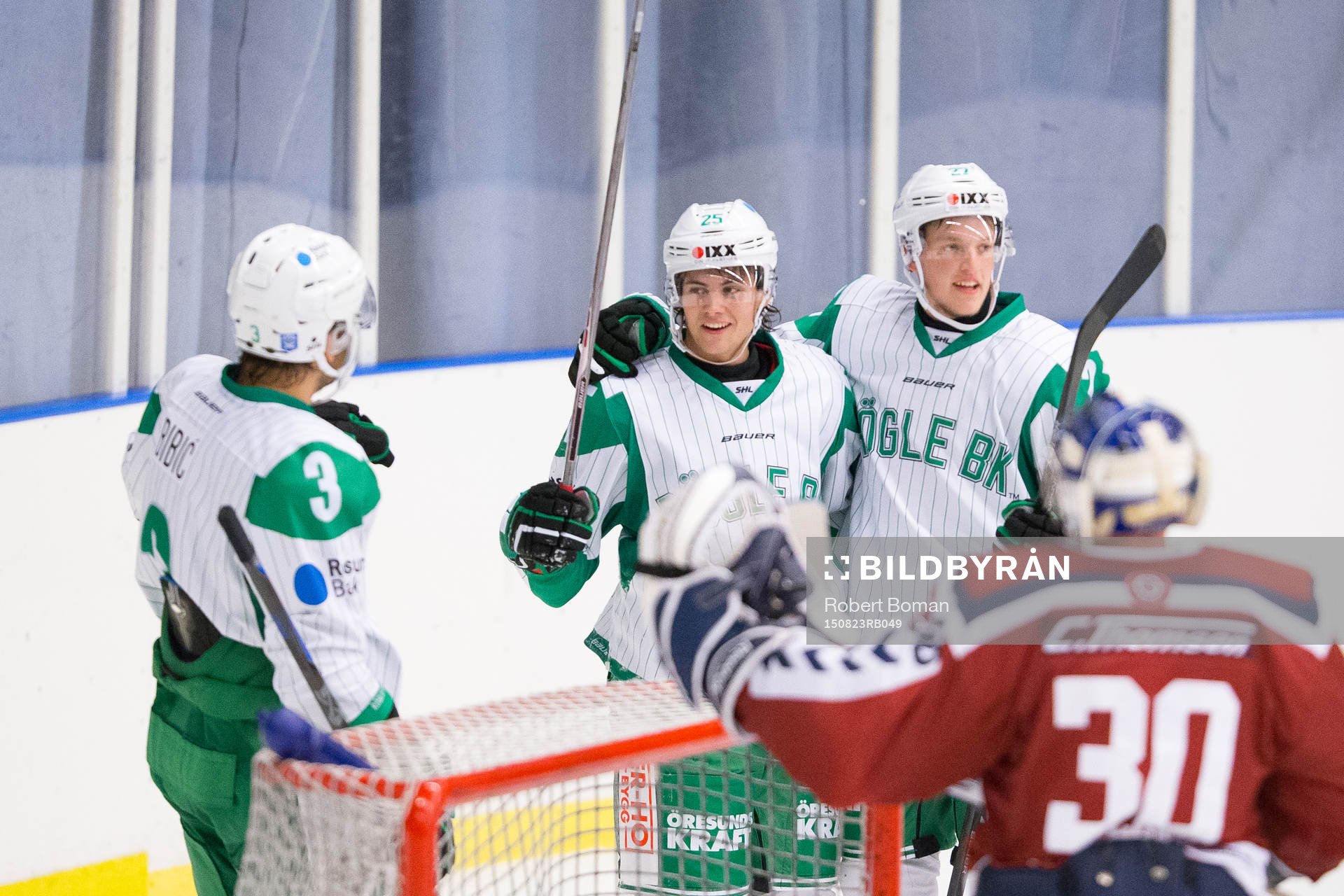 Rögle hockeys Almen Bibic, Ludvig Elvenes och Jens