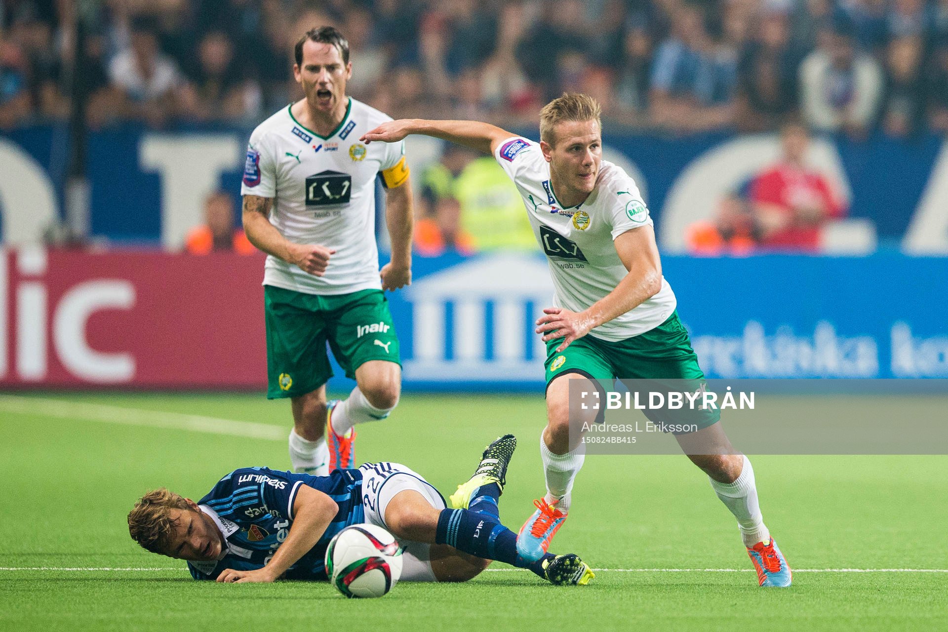 Djurgårdens Jesper Karlström och Hammarbys Erik Israelsson