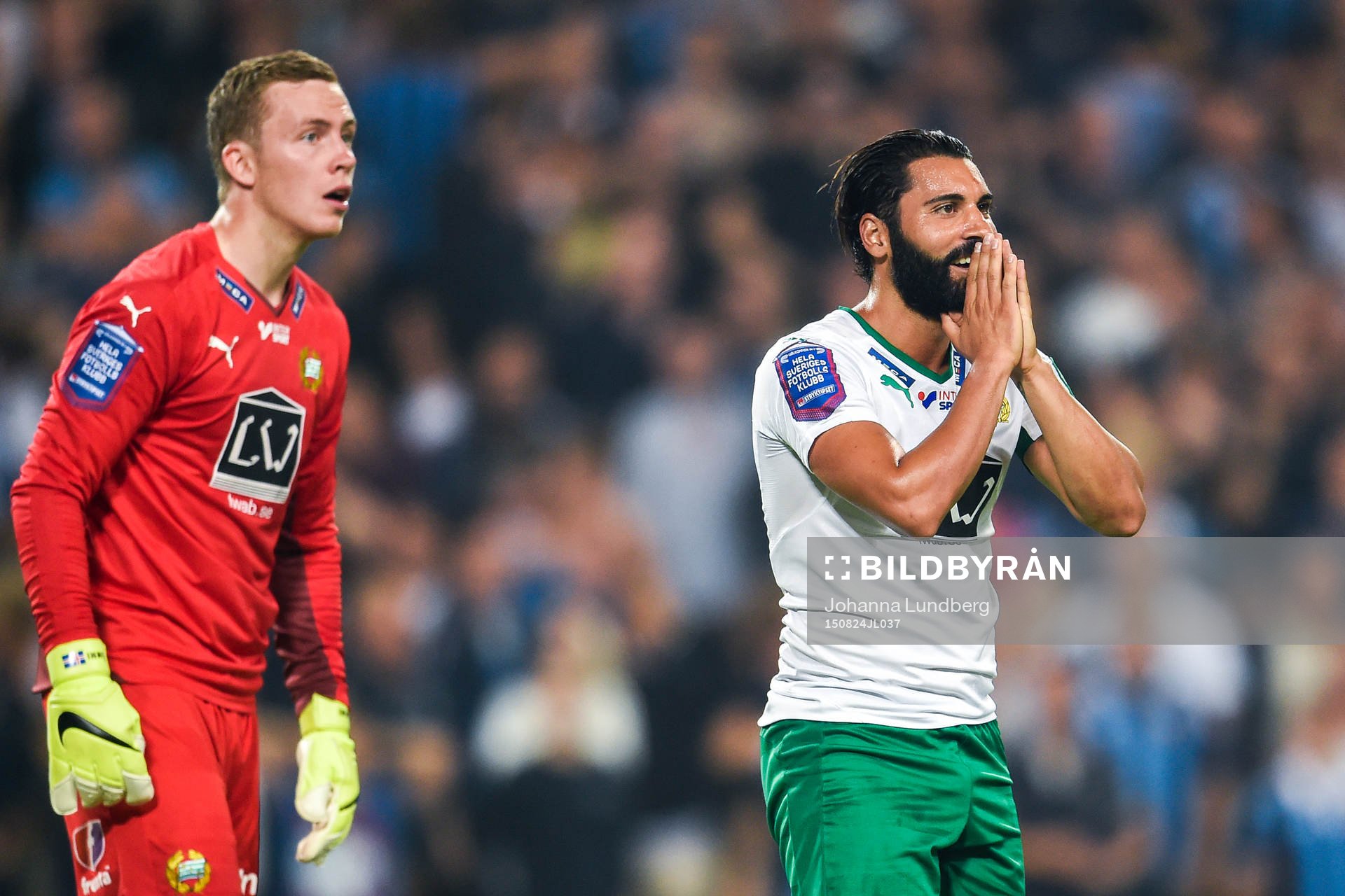 Hammarbys målvakt Ögmundur Kristinsson och Stefan Batan
