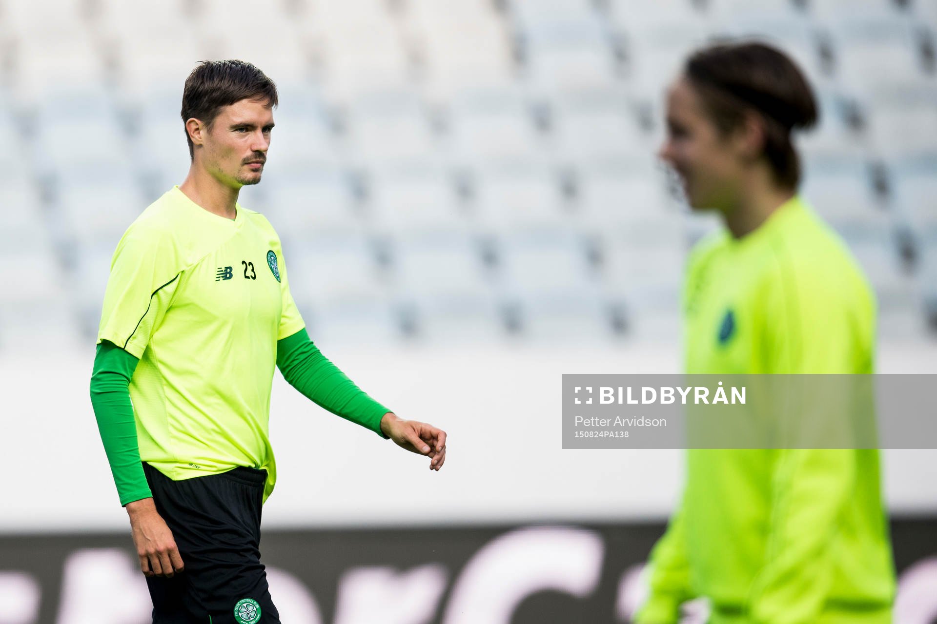 Celtics Mikael Lustig under en träning inför kvalet till Champions League den 24 augusti 2015 i Malmö.