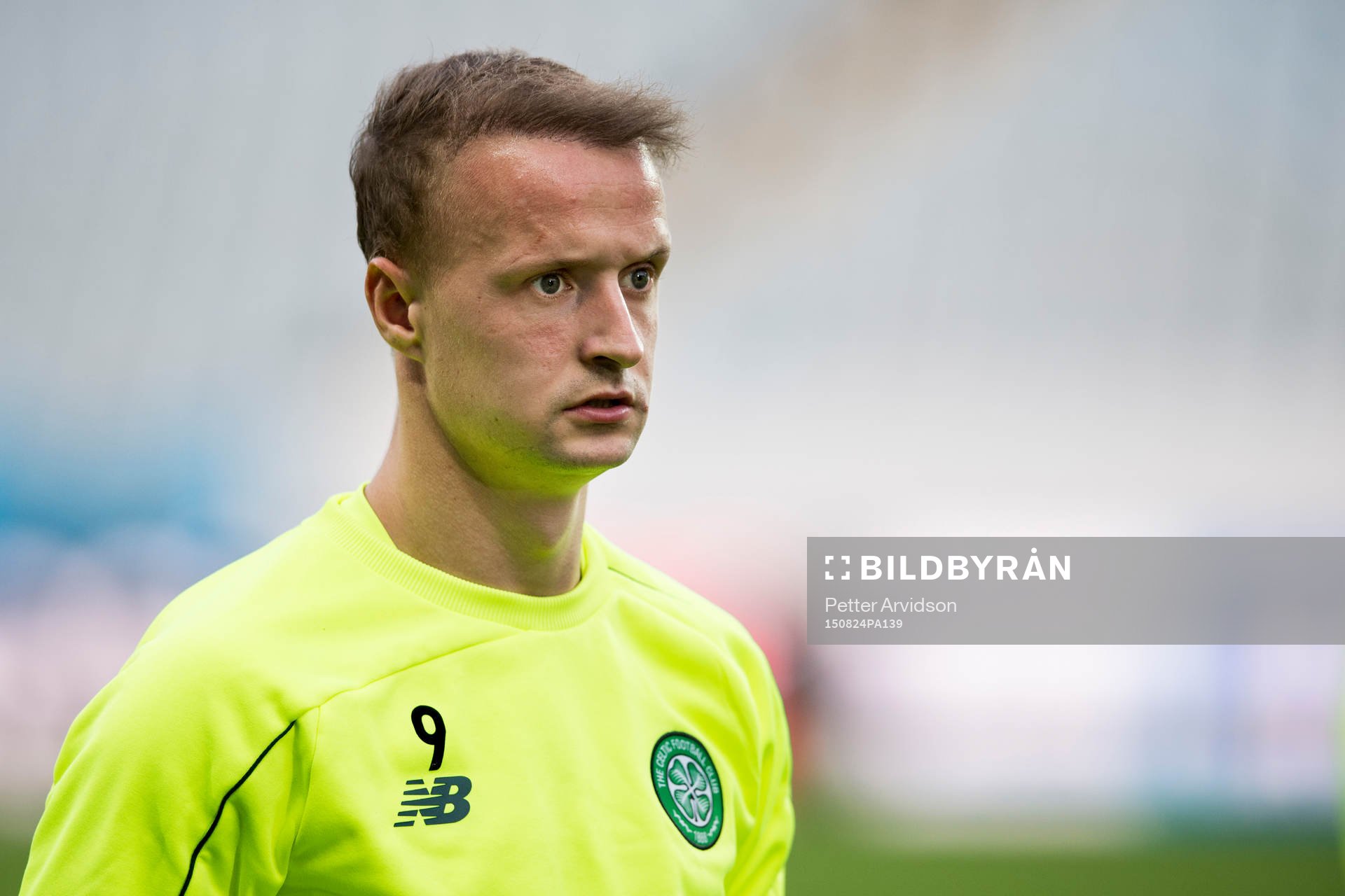 Celtics Leigh Griffiths under en träning inför kvalet till Champions League den 24 augusti 2015 i Malmö.