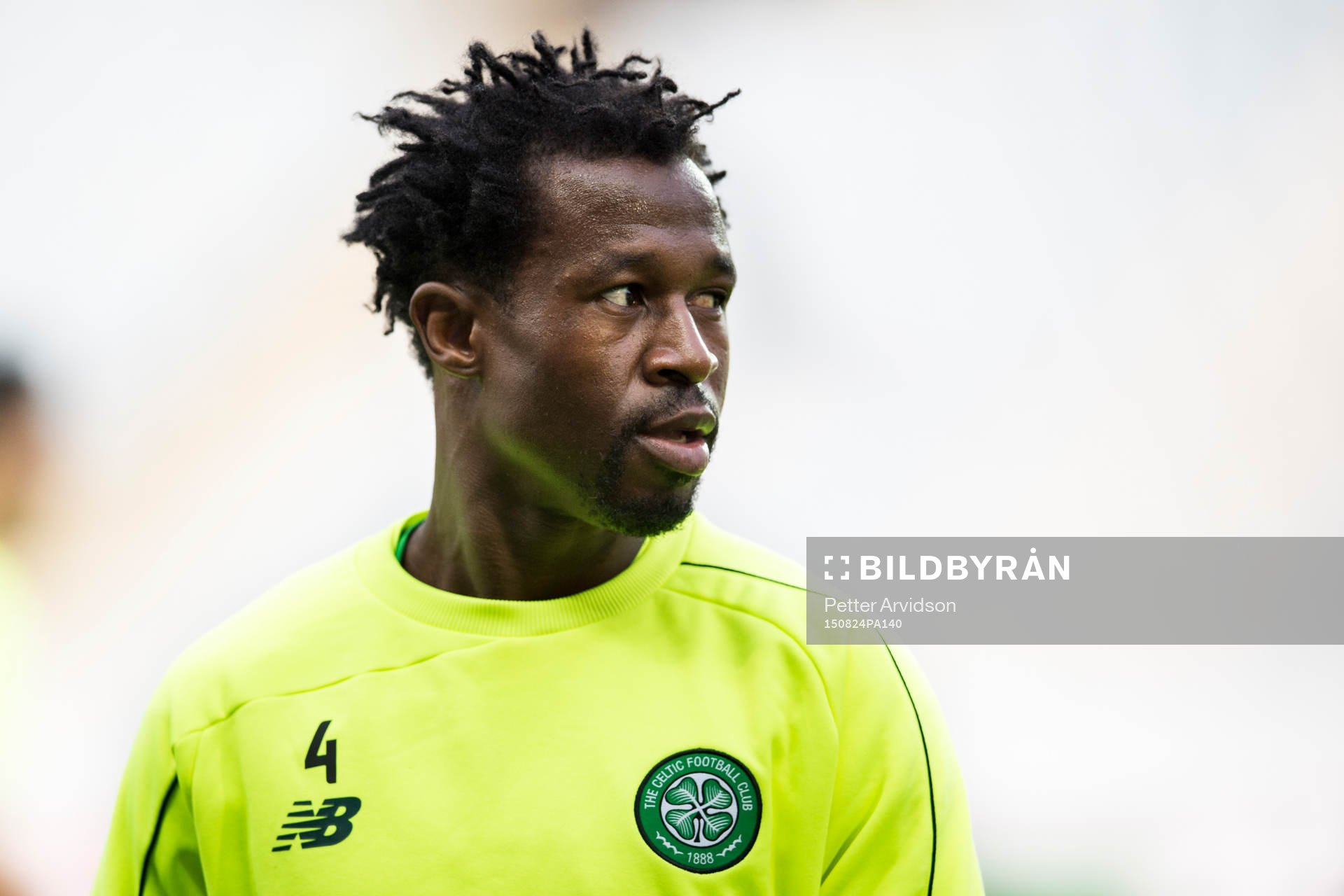 Celtics Efe Ambrose under en träning inför kvalet till Champions League den 24 augusti 2015 i Malmö.