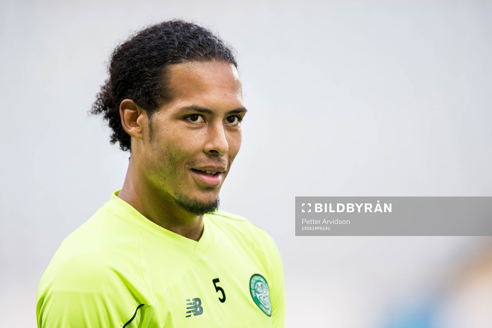 Celtics Virgil van Dijk under en träning inför kvalet till Champions League den 24 augusti 2015 i Malmö.