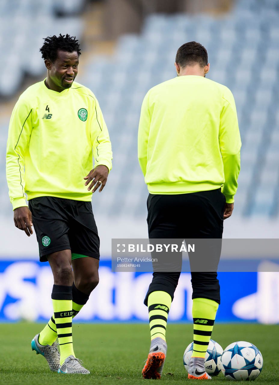 Celtics Efe Ambrose under en träning inför kvalet till Champions League den 24 augusti 2015 i Malmö.