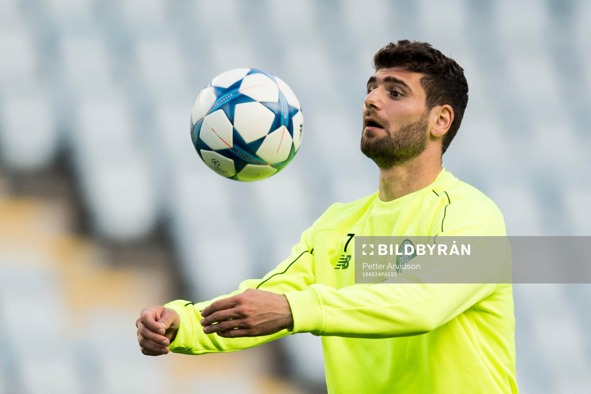 Celtics Nadir Ciftci under en träning inför kvalet till Champions League den 24 augusti 2015 i Malmö.