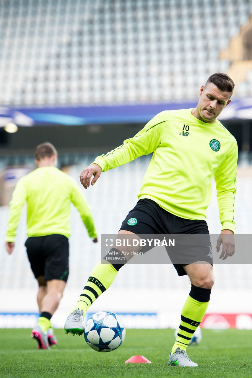 Celtics Anthony Stokes under en träning inför kvalet till Champions League den 24 augusti 2015 i Malmö.