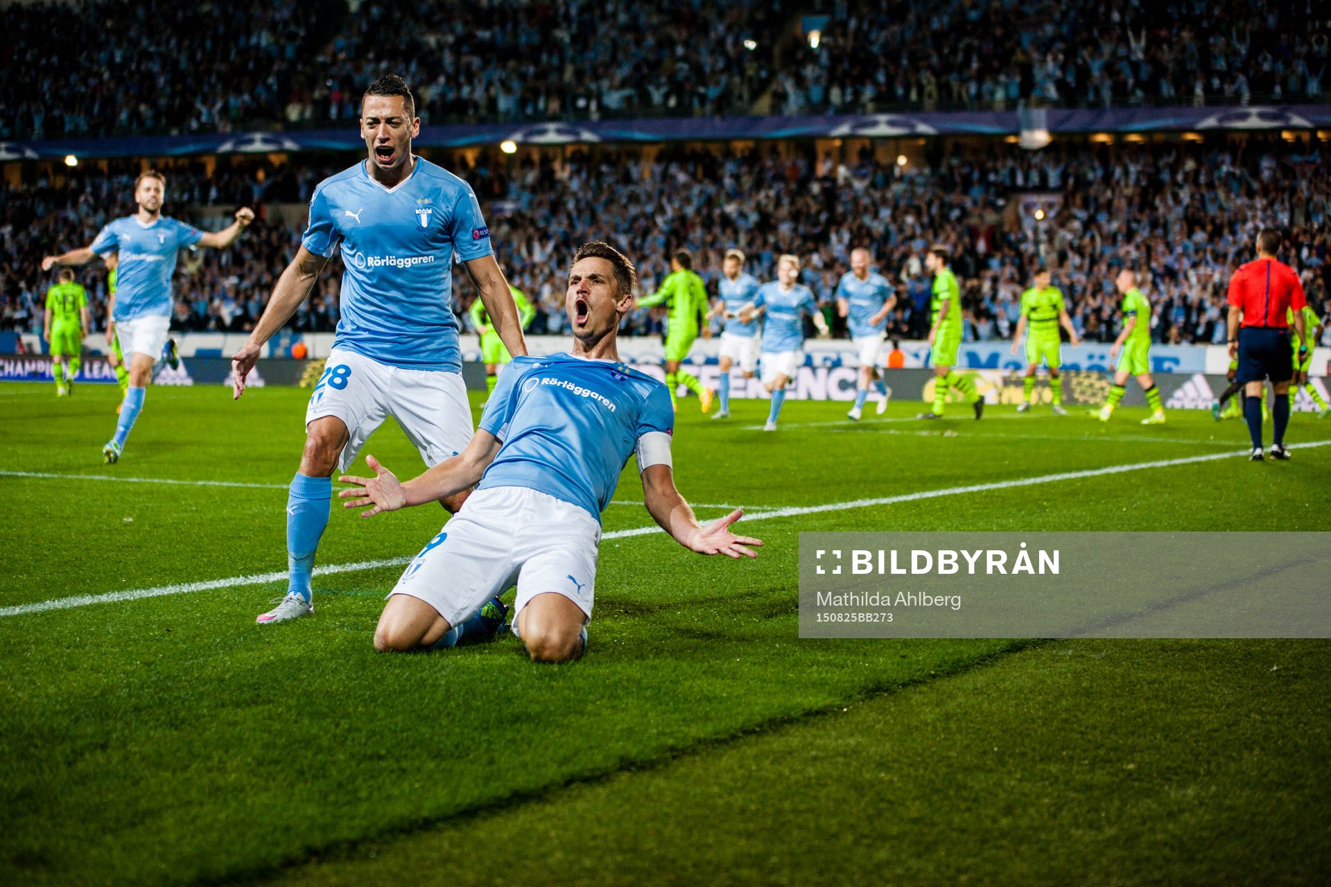 Malmö FFs Markus Rosenberg jublar över sitt mål