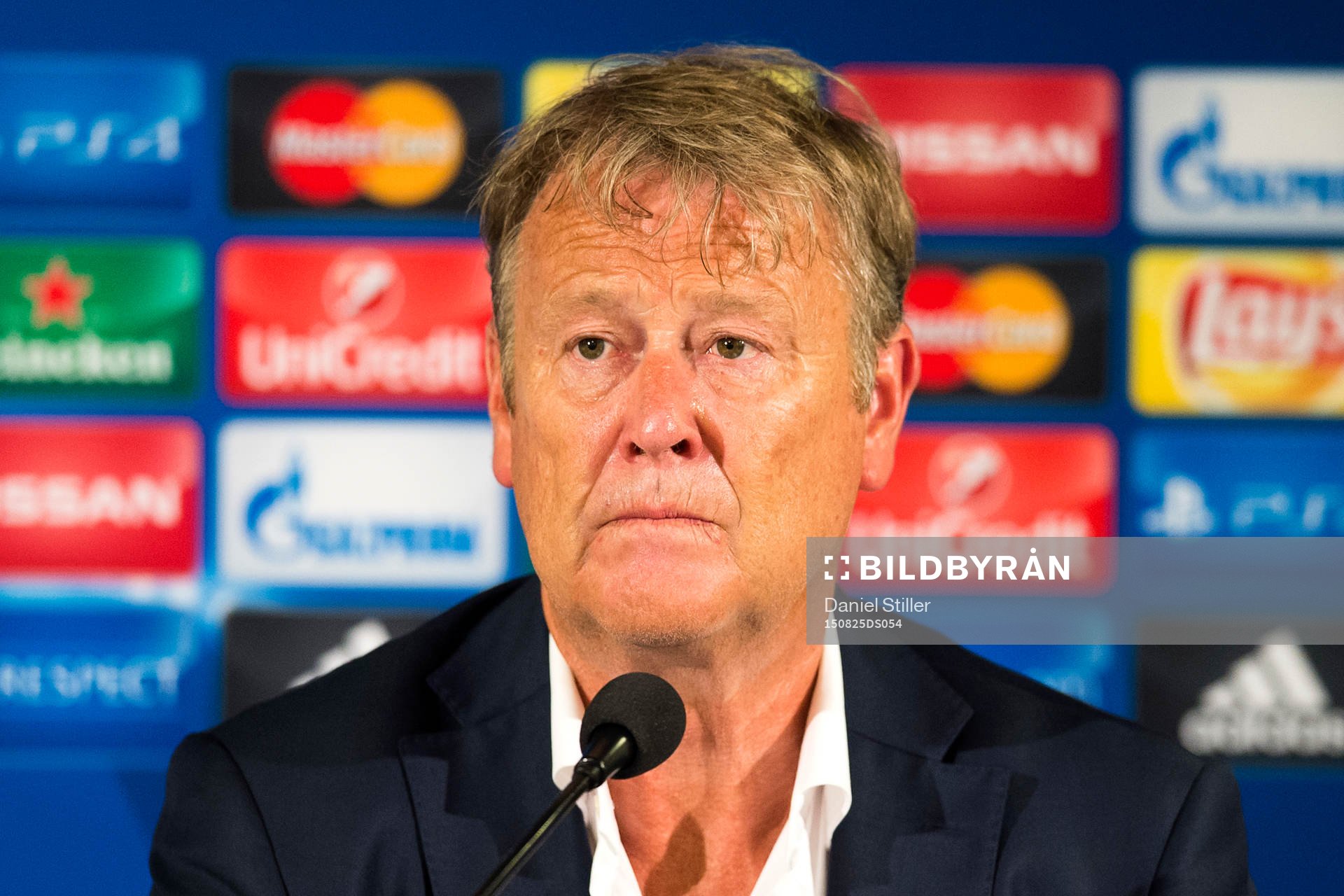 Malmö FFs tränare Åge Hareide på presskonferensen