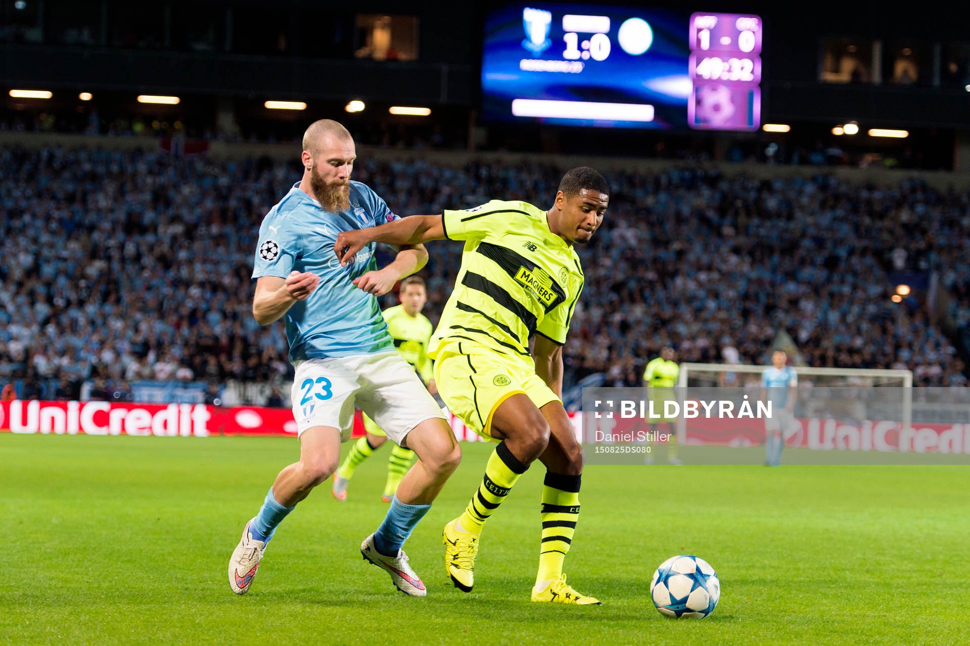 Malmö FFs Jo Inge Berget och Celtics Saidy Janko