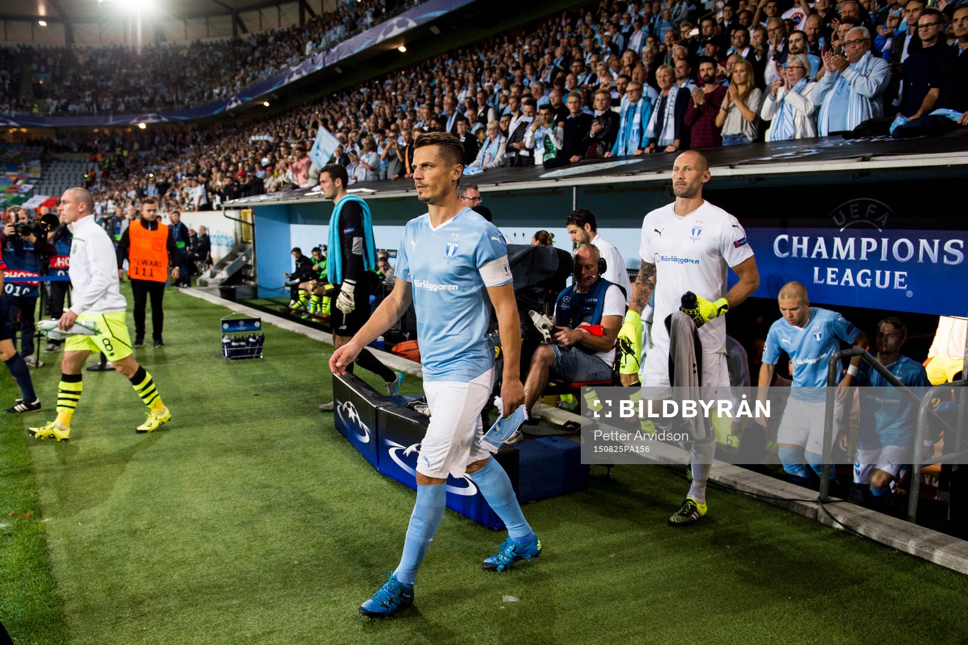Malmö FFs Markus Rosenberg och målvakt Johan Wiland gör