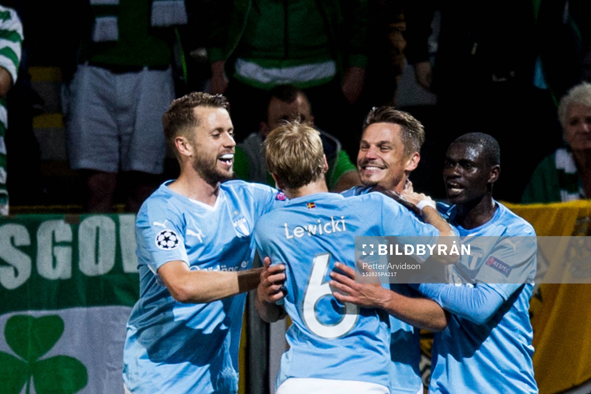 Malmö FFs Kari Arnason, Oscar Lewicki och Enock Kofi Adu