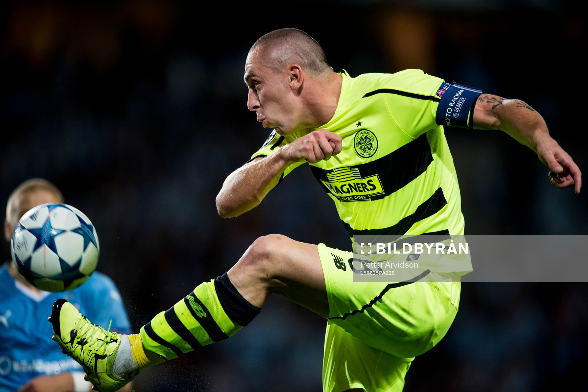 Celtics Scott Brown under fotbollsmatchen mellan Malmö FF och Celtic i kvalet till Champions League den 25 augusti 2015 i Malmö.
