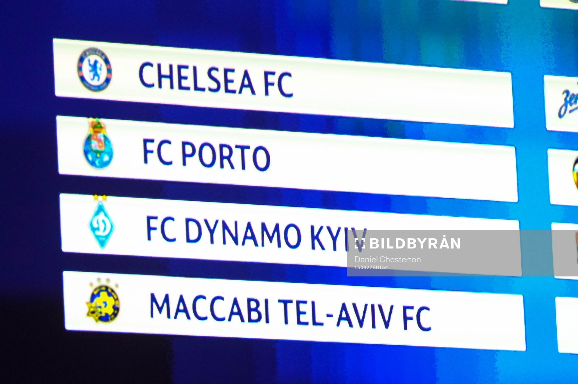Grupp G bestående av Chelsea, Porto, Dynamo Kiev och