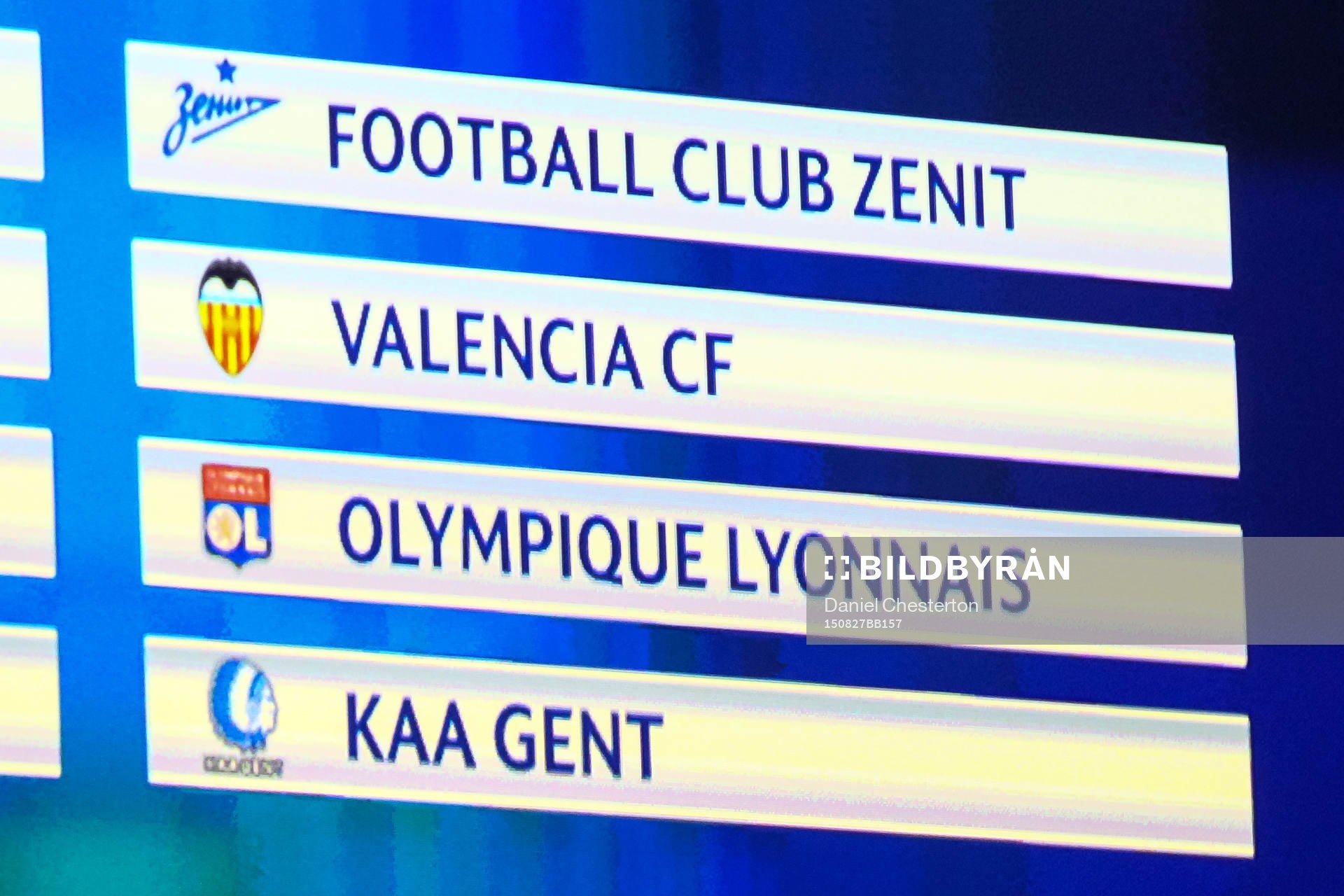 Grupp H bestående av Zenit, Valencia, Lyon och Gent