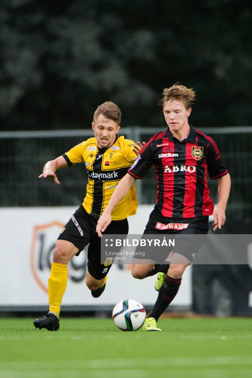 Brommapojkarnas Jacob Ortmark springer ifrån Frej Täbys