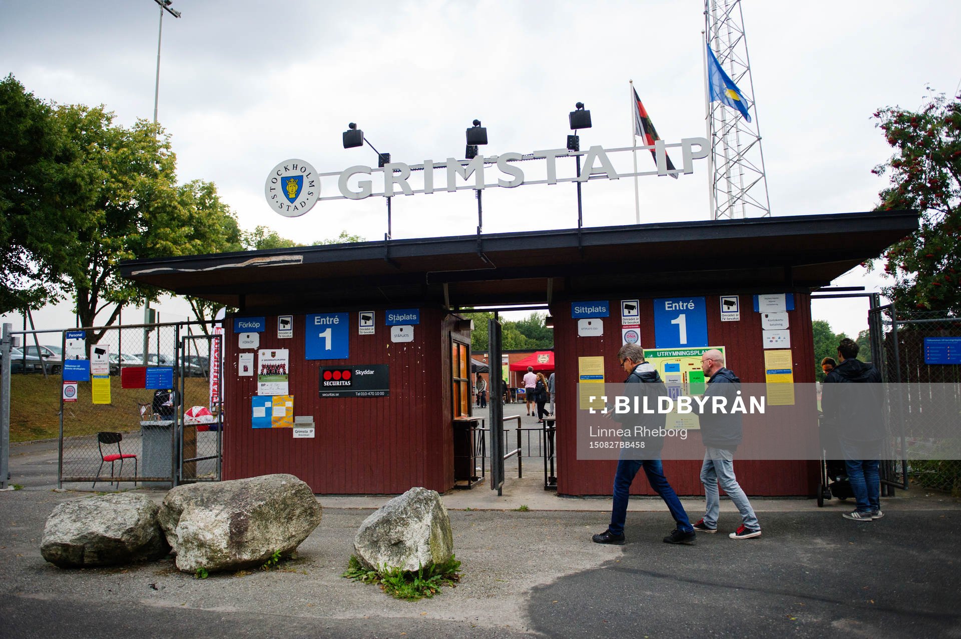 Grimsta IP innan fotbollsmatchen i Superettan mellan
