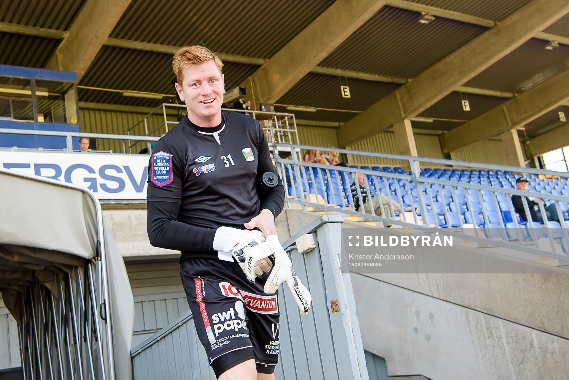 Varbergs målvakt Joakim Wulff före fotbollsmatchen i