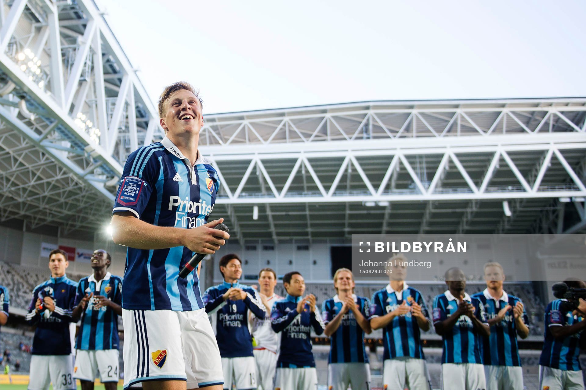 Djurgårdens Emil Bergström jublar