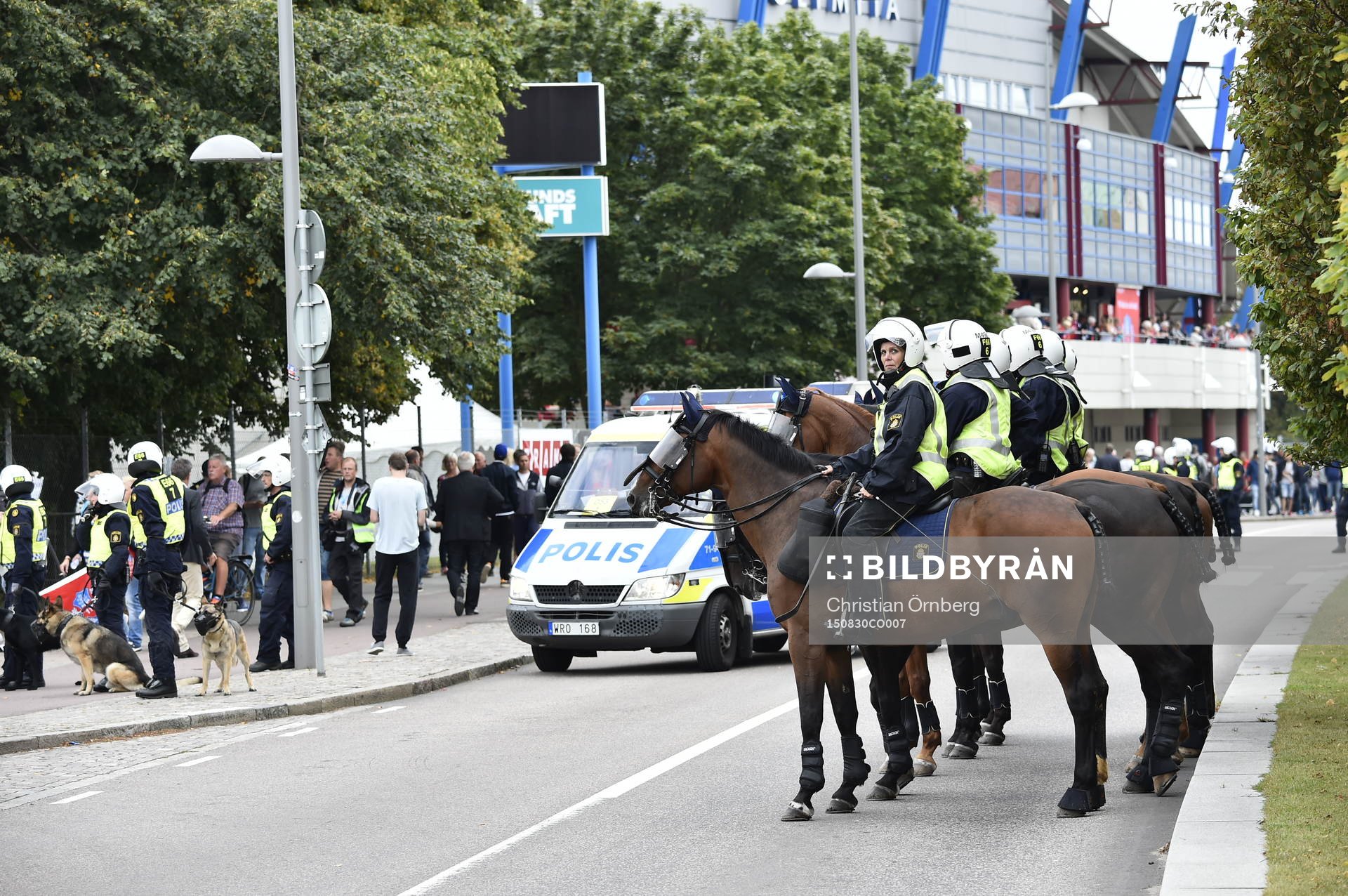 Polishästar bevakar fansen