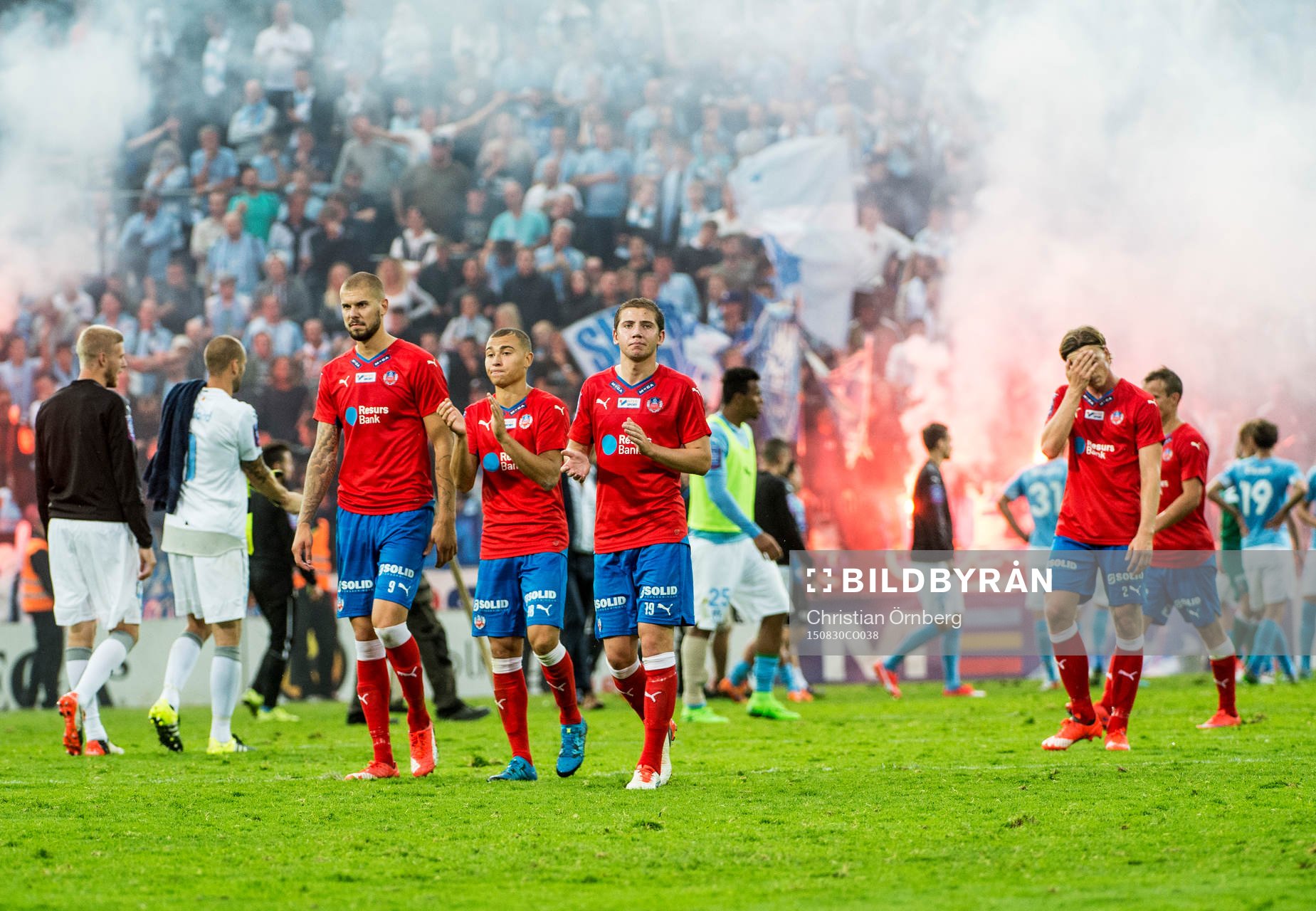Helsingborgs Robin Simovic, Jordan Larsson, Darijan Bojanic