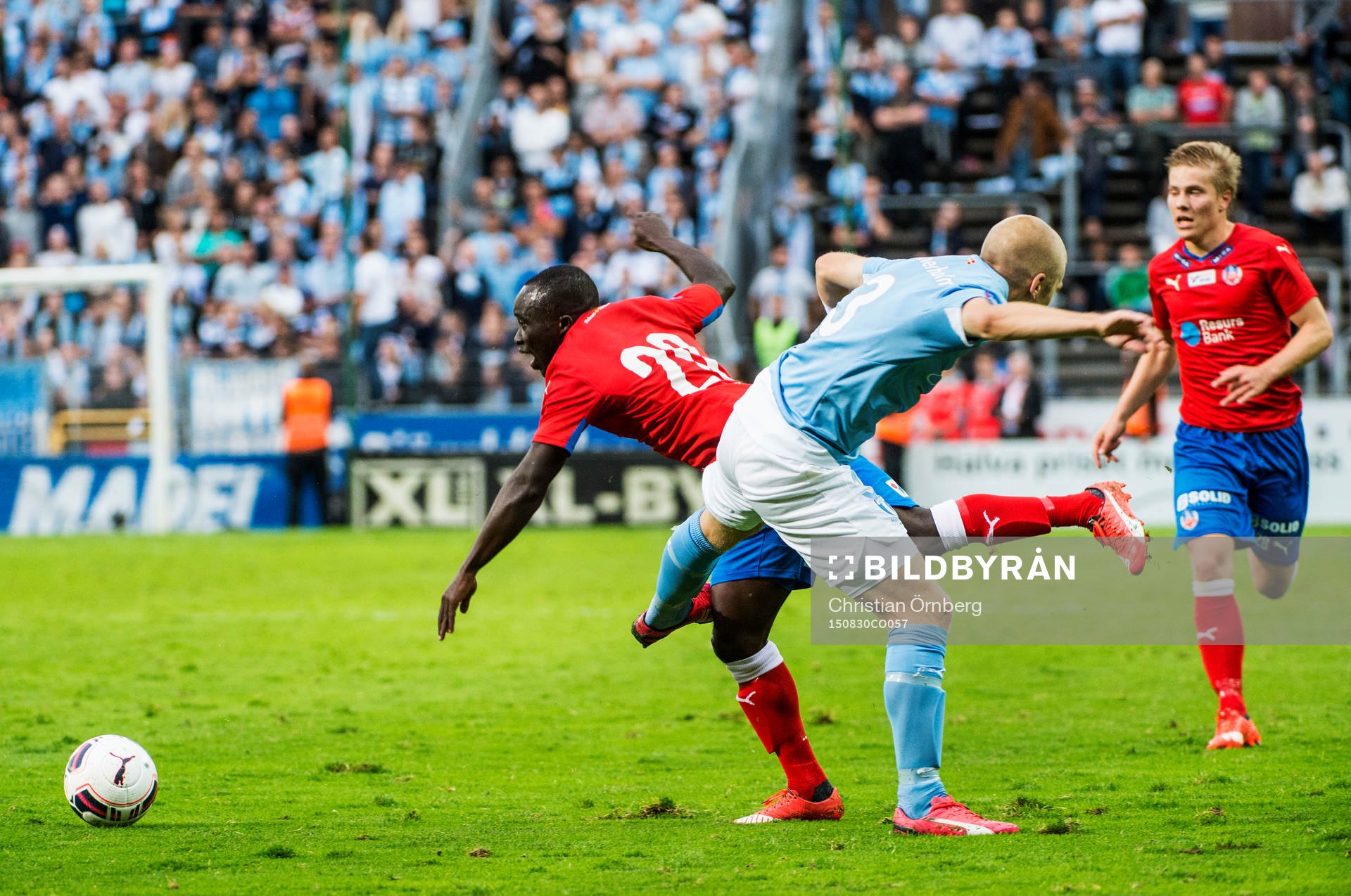 Närkamp mellan Helsingborgs Emmanuel Boateng och Malmö