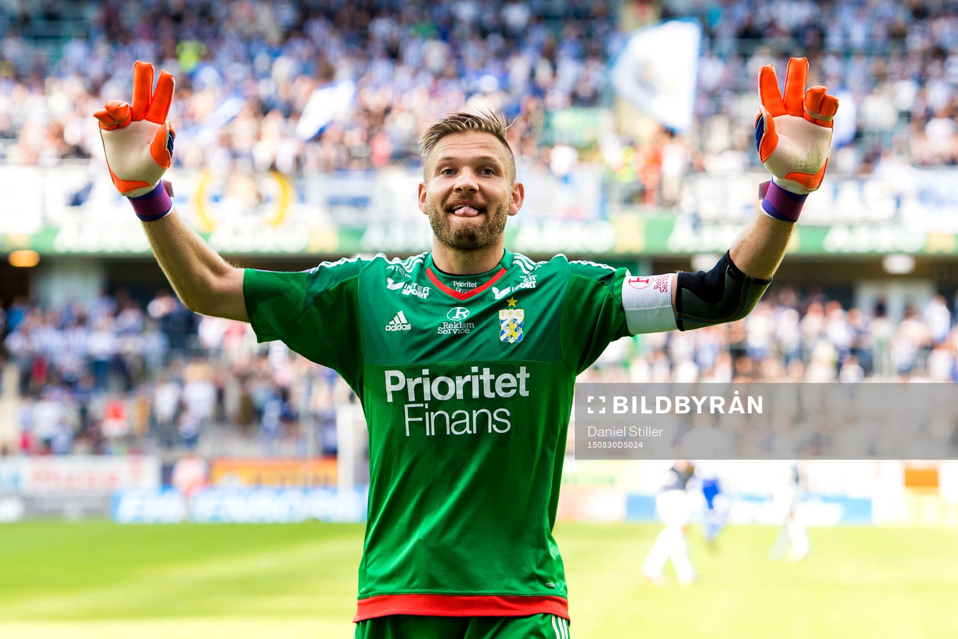 IFK Göteborgs målvakt John Alvbåge jublar