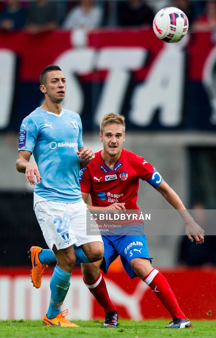 Malmö FFs Nikola Djurjic och Helsingborgs Johan Mårtensson