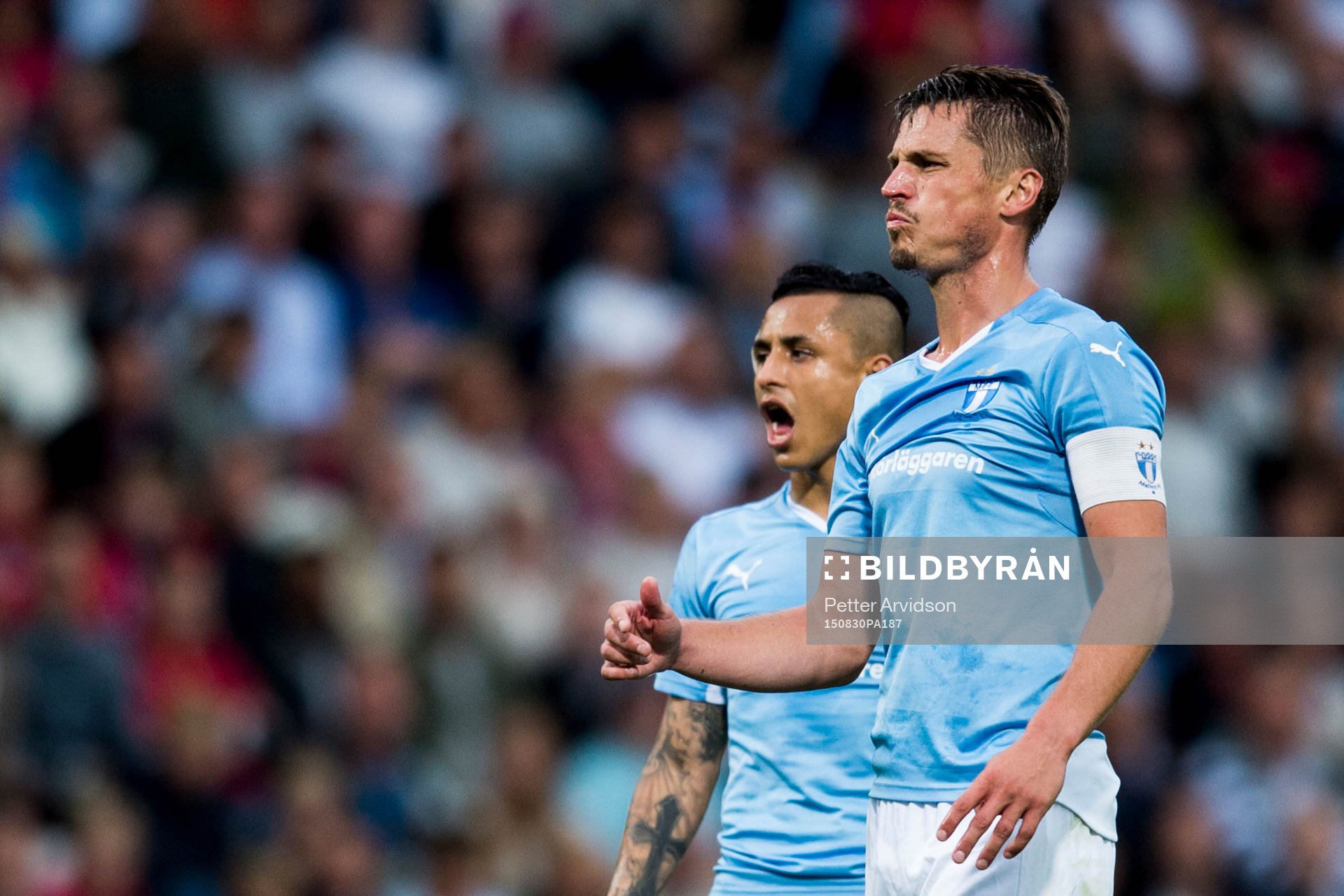 Malmö FFs Yoshimar Yotún och Markus Rosenberg deppar