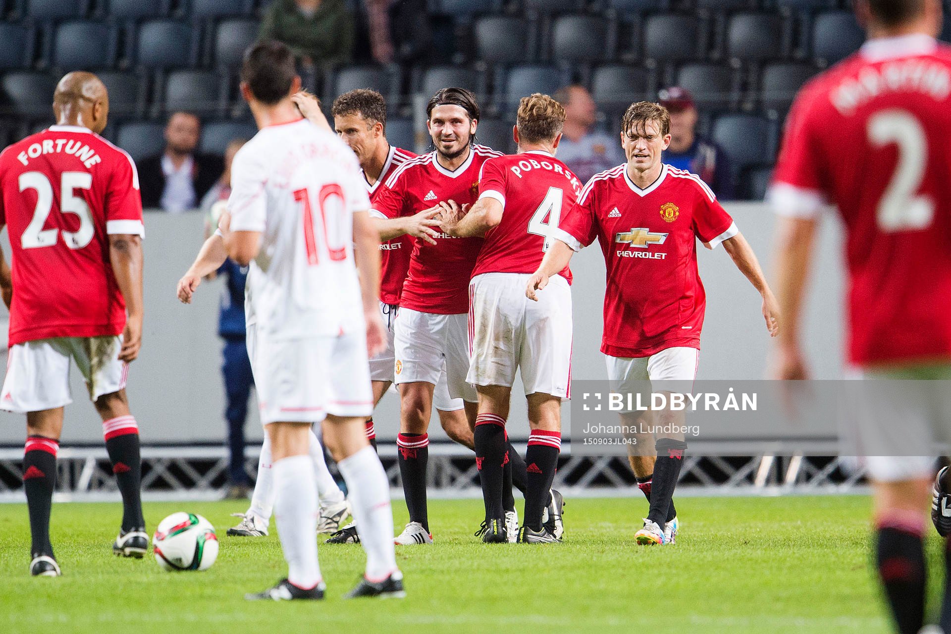 Manchester Uniteds Jesper Blomqvist och Bojan Djordjic