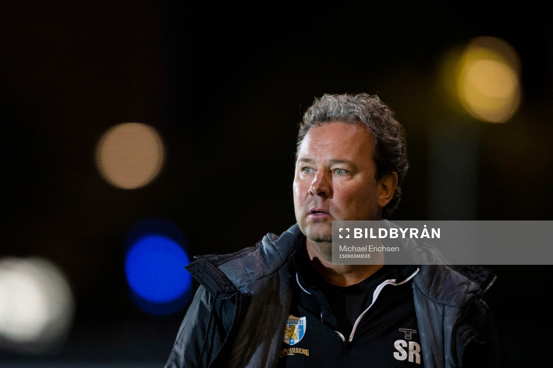Göteborgs tränare Stefan Rehn under fotbollsmatchen i Damallsvenskan mellan Kopparbergs/Göteborg FC och Vittsjö den 3 september 2015 i Göteborg.