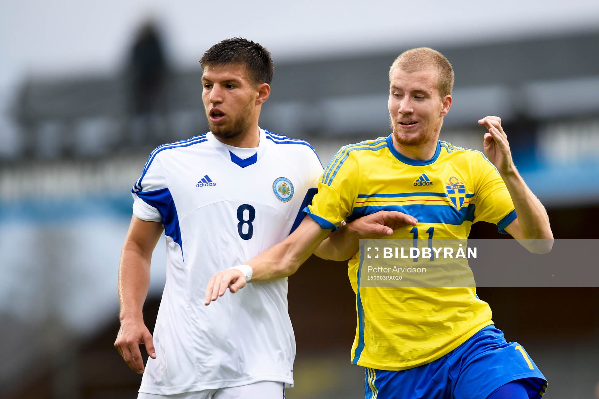 San Marinos Massimo Muraccini och Sveriges Simon Gustafson