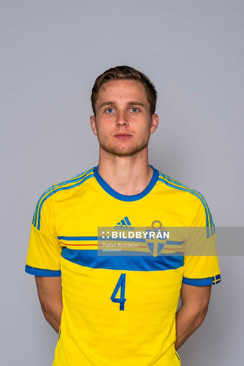 Sveriges Adam Lundqvist, fotbollsspelare i U21-landslaget