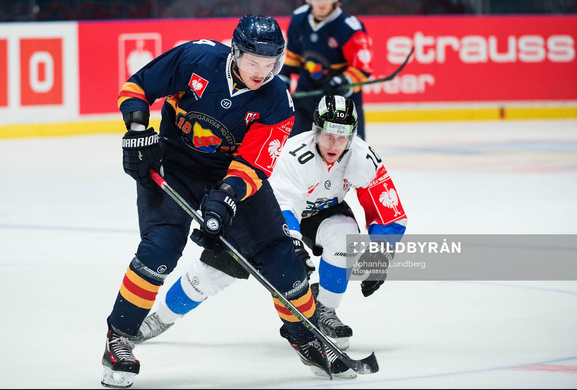 Djurgårdens Marcus Högström och Zugs Dominic Lammer