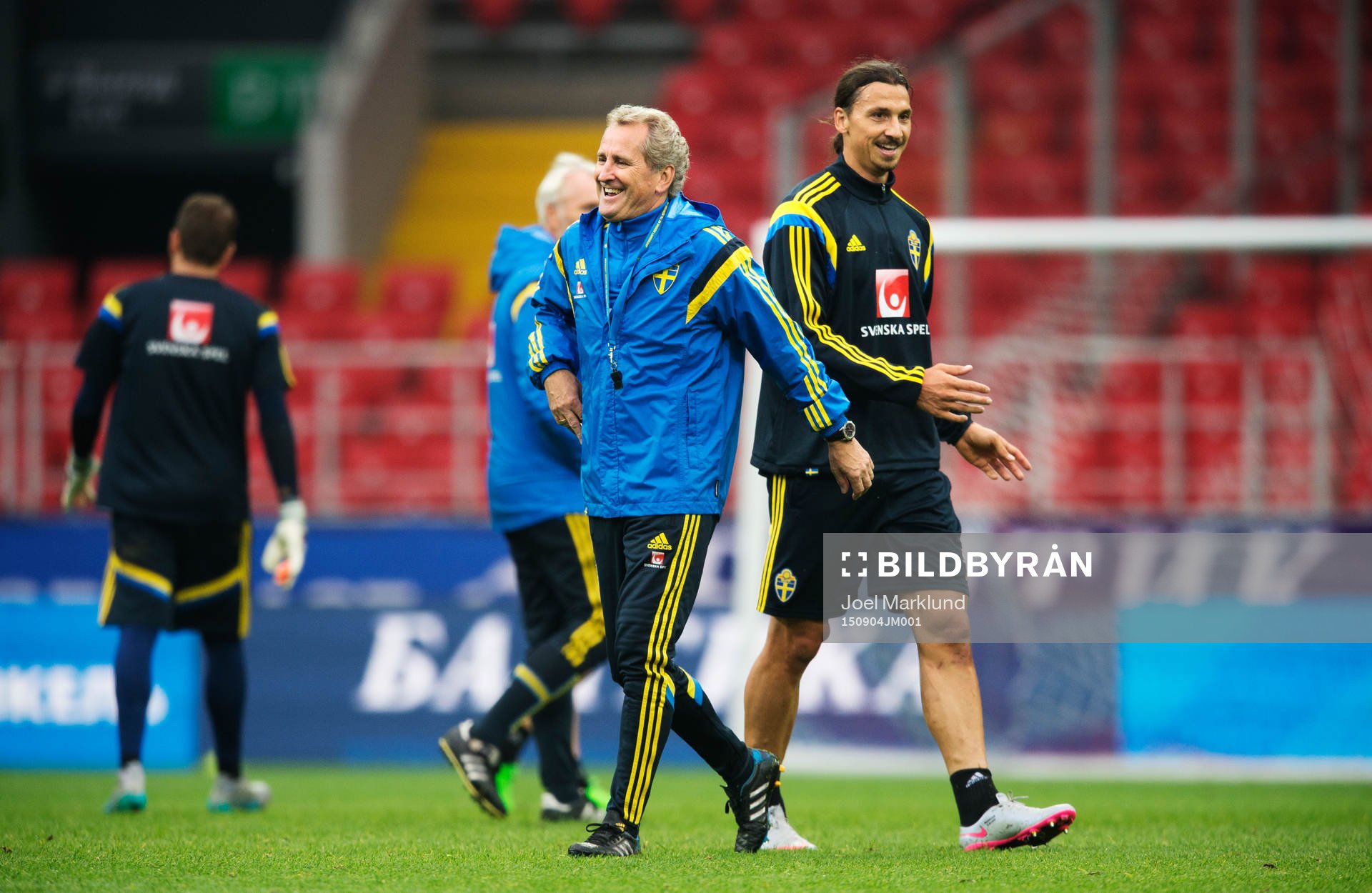 Förbundskapten Erik Hamrén och Zlatan Ibrahimovic på