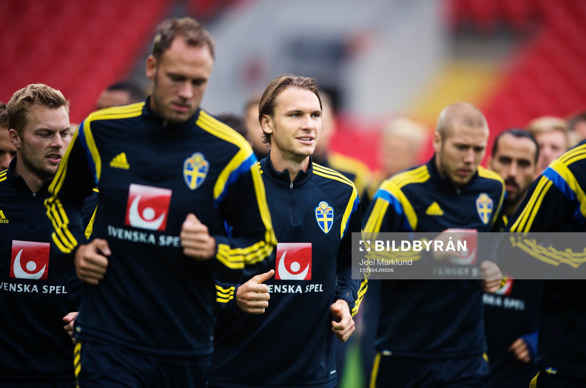 Albin Ekdal på Sveriges fotbollslandslag träning