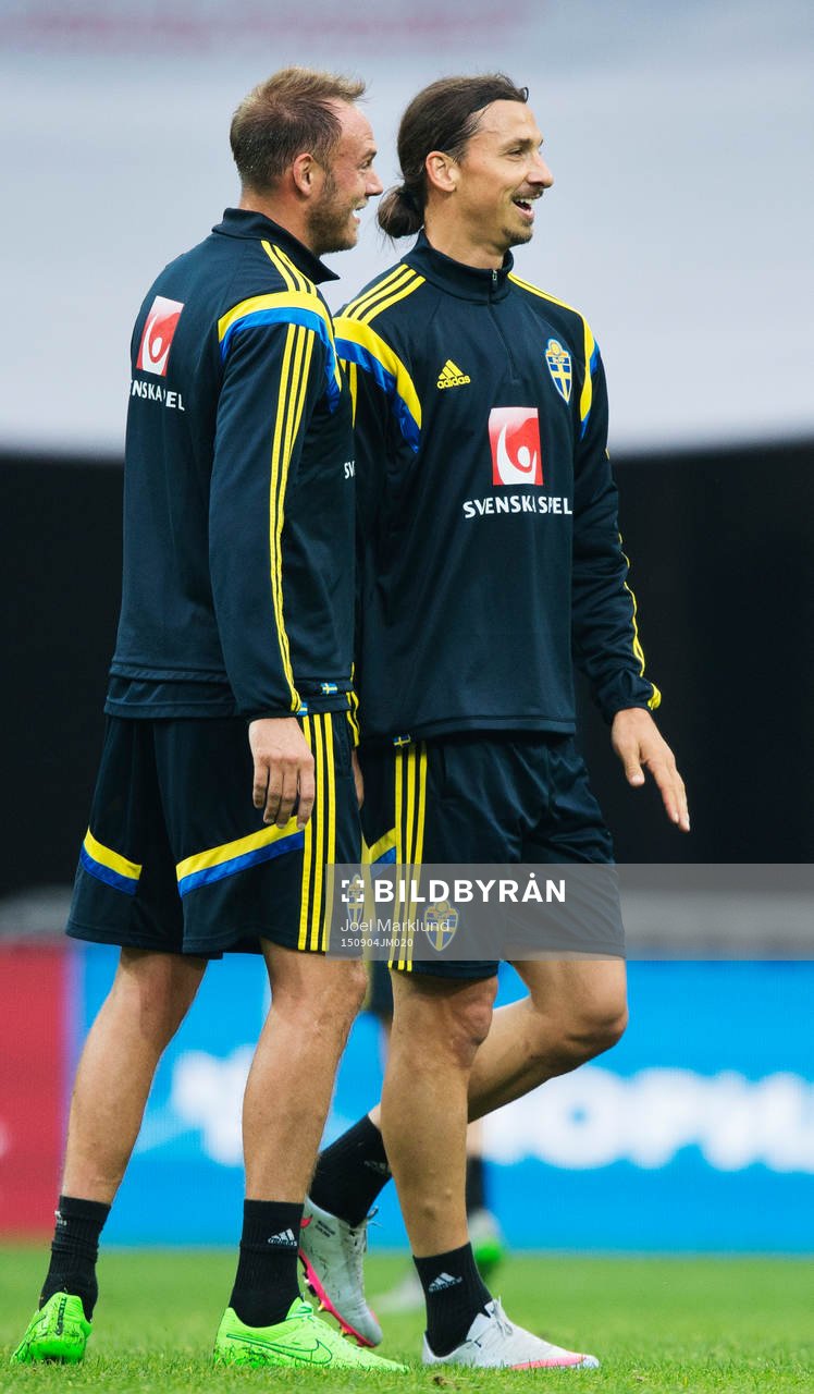 Andreas Granqvist och Zlatan Ibrahimovic på Sveriges