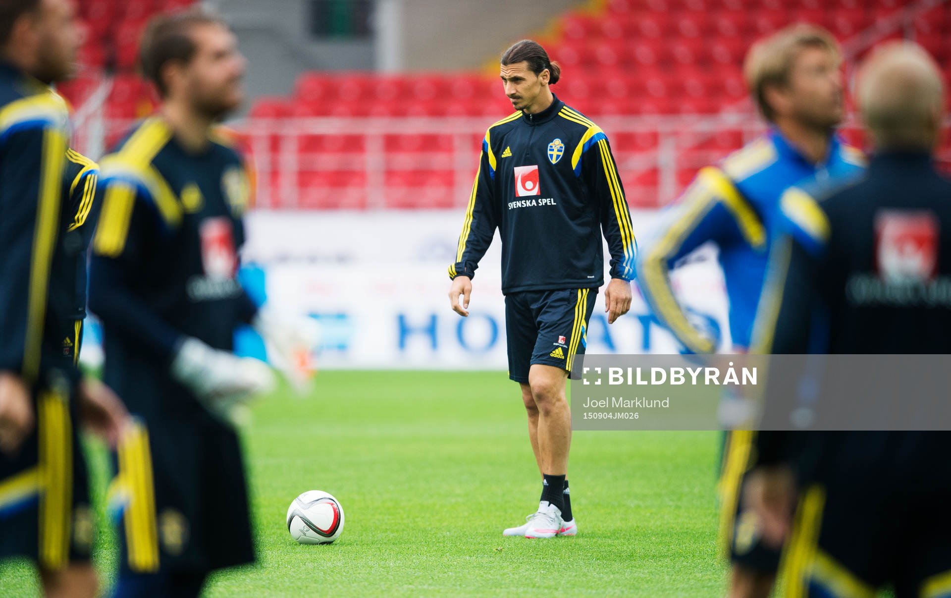 Zlatan Ibrahimovic på Sveriges fotbollslandslag träning