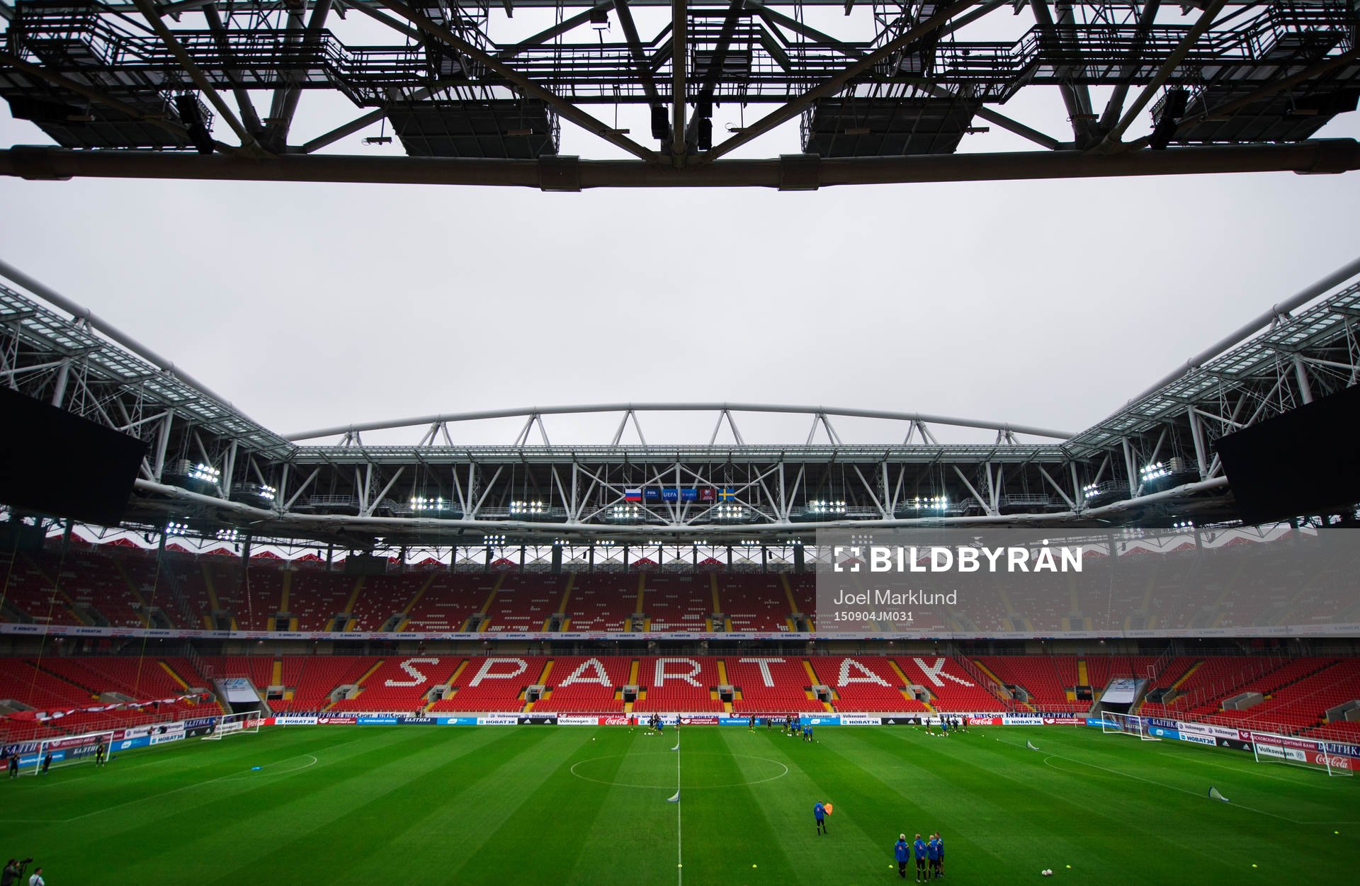 Sveriges fotbollslandslag har sin träning på Otkrytiye