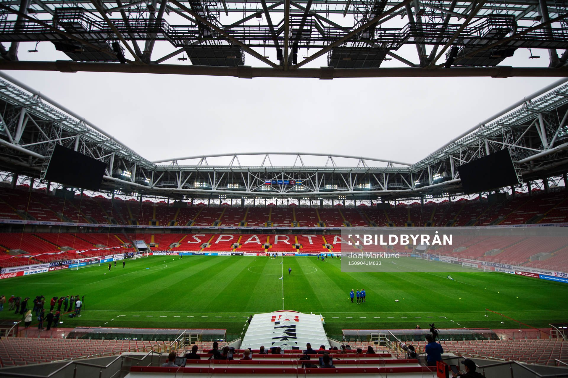 Sveriges fotbollslandslag har sin träning på Otkrytiye